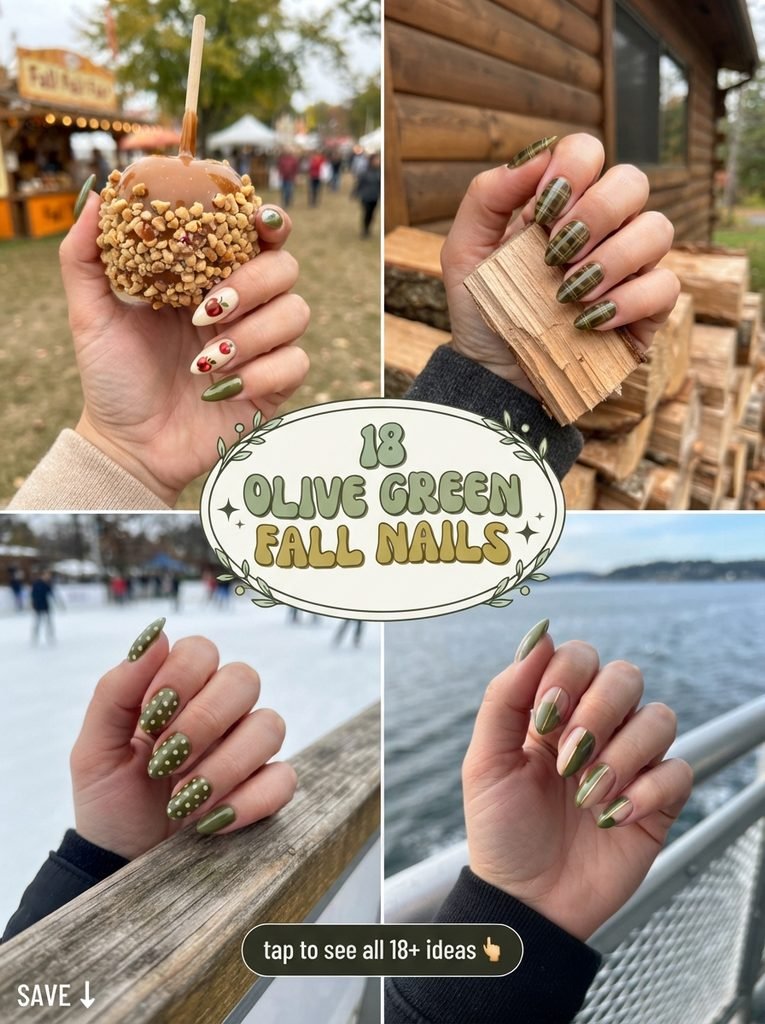 olive green fall nails you'll want to wear all season