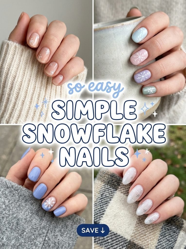 14 simple snowflake nail ideas