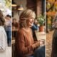 Modern haircuts for women over 50 medium: lob, butterfly cut and silver layers